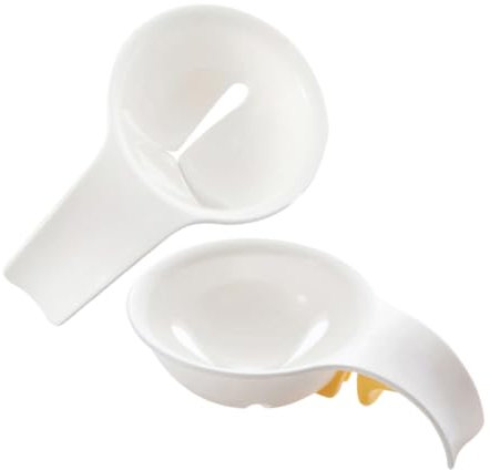 Ciieeo 2pcs Egg White Separator Tool Yolk Separator for Kitchen Egg Gadgets Easy Divider Long Handle Silicone Clip