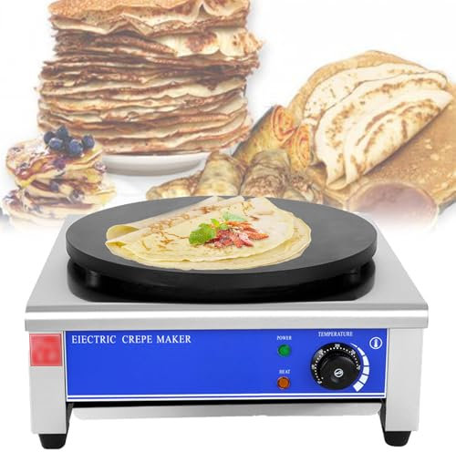 CWCQGH Crepiera elettrica Commerciale, Macchina per Pancake con Piastra Antiaderente 2, Controllo della Temperatura, Riscaldamento Uniforme, ristoranti, Snack Bar, per Club, Feste in casa