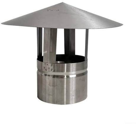 Takhuva i metall med skorstenslock för vedspis ventilationsrör (120 mm)