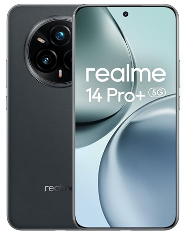 realme 14 Pro+ 5G Smartphone 8+256G, Ecranincurve 120 Hz 6.83 inch, Chipset Snapdragon 7sGen35G, Batterie Titande 5260mAh, Appareil Photo Sony OiS, IP69, Pas Adaptateur (Gris)