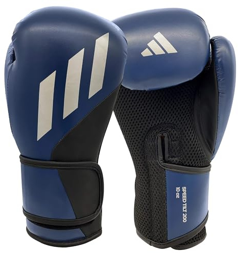 adidas Tilt 200 Boxhandschuhe, 284 g, aus PU-Leder, mit Gummizug für sicheren Sitz, bietet Handgelenkunterstützung für Sparring, Training und Boxsack-Workout, geeignet für Männer und Frauen, Blau