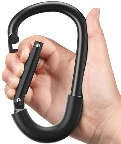 SURDOCA Kinderwagenhaken für Mama, Kinderwagen-Clips zum Aufhängen von Tasche und Einkaufen, Kinderwagen-Zubehör 1pc, komplett schwarz