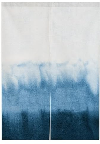 Eseriallen Noren japanska gardiner bomull linne dörrgardin tapisseri för hemtextilier rumsavdelare pulverblå 75 x 120 cm