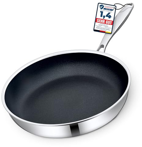 Morleos Poêle à frire Revêtement en céramique Ø 28cm | 5 couches - 3mm - 1,35 kg | pour induction | Antiadhésive | Sans PTFE - non toxique