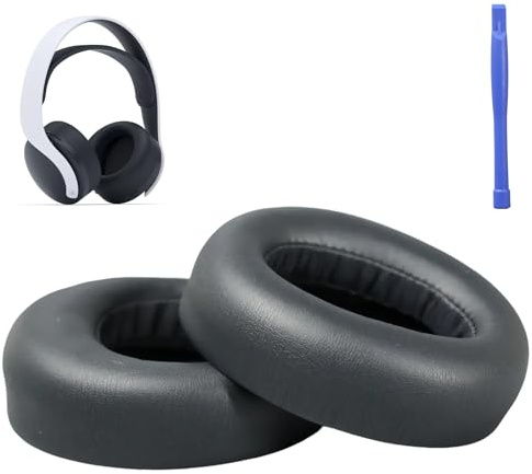 leruiyezs Padiglioni Cuffie PS5,Copri Cuffie Spugna PS5,Nero,Cuscinetti Auricolari Morbidi,Ricambio Cuffie PS5,per Sony PlayStation 5 3D Pulse Wireless Headset,Proteina PU Comfort Isolamento Acustico
