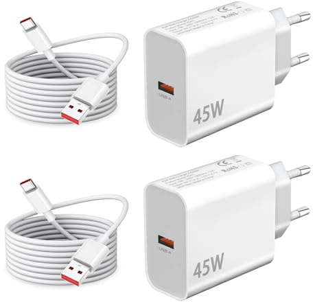 2Peezi 45W Caricatore e Cavo per Xiaomi,Caricabatterie per Xiaomi 14 15 13 Lite/14T 14C/13 Pro/13T 12T/12/11T 10T,Redmi Note 13 12 Pro/11/10 9 11S 10S/8,Poco F5 F4/X4 Pro 5G/M5/X5 M5S Carica Ricarica