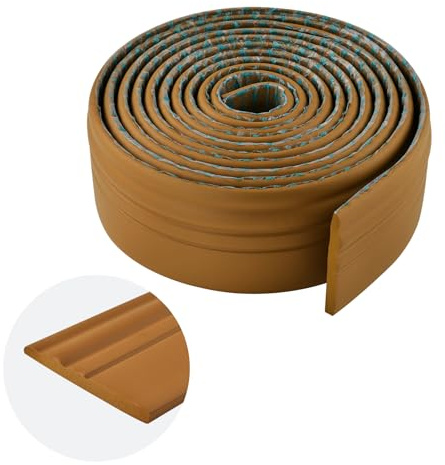 Zayejod 5M Foam Baseboard Skirting Border,Self Adhesive Wall Borders,Wall Trim Line 3D,Peel and Stick Molding,Wallpaper Border,Caulk Strip Stickers for Countertops,Tile Waistline Trims(Brown,9.3CM)