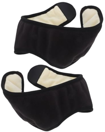 Gatuida Noise Reduction Ear Muffs 2pcs with Adjustable Hook and Fastener, Breathable Black Sleep Mask Ear Covers for Women and Men, Anti-Snore Soundproof Earplugs for Dormitory and Travel Rest