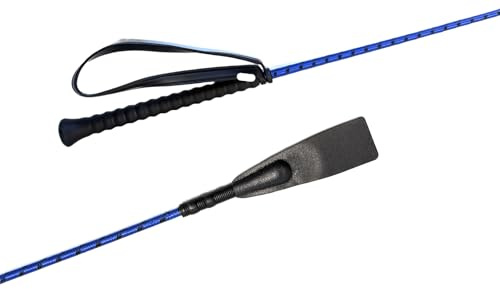 JA Horse JA0028 Fleck Starter Springgerte Pferd Reiten Gerte mit Gummigriff und Handlasche – 60 cm (Blau)