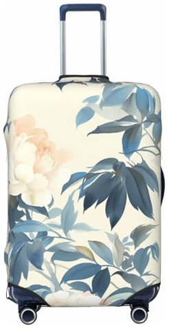 XHMKGGYBZ Funda elástica translúcida para maleta, 4 tamaños, resistente a arañazos y manchas, lavable, color azul, Peonía floral racimo estilo oriental, M