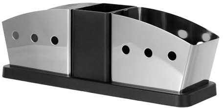 Cabilock Support en Acier Inoxydable pour Sachets de Sucre et Condiments, Organiseur Compartimenté Station de Café, Porte-sachets de Thé Multifonction Cuisine et Rangement Facile