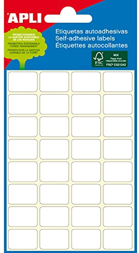 Apli Mini Klebeetiketten, 12 x 30 mm, Weiß, 144 Stück