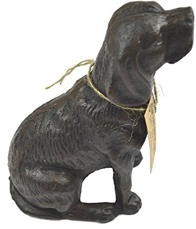 Lulu Decor, Cast Iron Decorative Dog Door Stopper, Doorstops, Sculpture, Dog Statue (Antique Black 4 lbs)