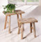Dekoleidenschaft 2 Holz-Hocker Rustikal im Antik Stil, Blumenständer, Blumenhocker, Gartendeko, Sitzhocker, Fußhocker, Pflanzenhocker, Pflanzenständer, Dekohocker