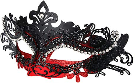 Hoshin Maskerade Maske, Karneval Dekorationen Venezianische Masken für Frauen (Rot & Schwarz)