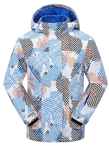 PHIBEE Boys Big Waterproof Breathable Outdoor Warm Snowboard Ski Jacket Blue Dot 16