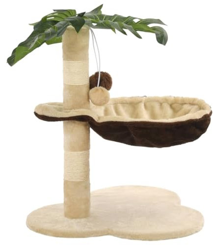 vidaXL Katzenkratzbaum Sisal 50cm Beige Braun Kratzbaum Katzenbaum Kletterbaum