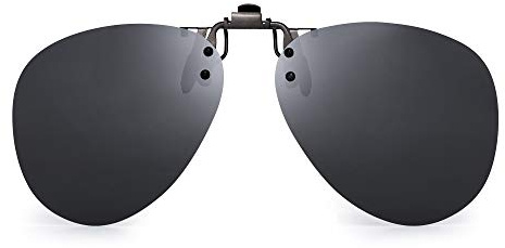 JM Occhiali da Sole Clip Polarizzata Lenti Flip Up Stile Senza Cornice per Occhiali da Vista Grigio