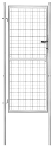 vidaXL Trädgårdsgrind galvaniserat stål 105x250 cm silver