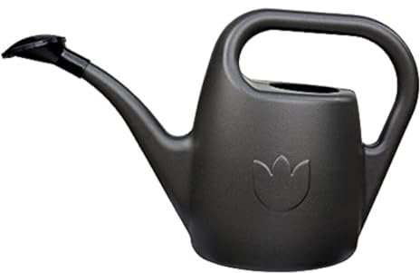 Plastia Gartengießkanne mit dem Brausekopf, 2L - Gießkanne aus Hochwertigem Kunststoff - Handliche Giesskanne für Innen- und Außenbereich - Ideal für Bewässerung für Zimmerpflanzen (Anthrazit)