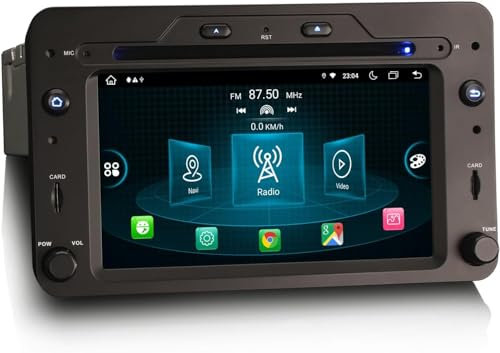 Erisin Qualcomm Android 14 4GB+64GB 8-Kern Autoradio Bluetooth GPS Navi für Alfa Romeo 159 Sportwagon Brera Spider 7 Zoll Touch Screen Unterstützt CarPlay Android Auto DAB+ WiFi 4G FM A2DP DSP Canbus