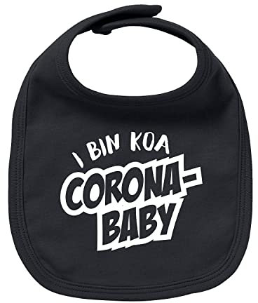 Bavariashop Baby Lätzchen koa Coronababy! - schwarz, Kinderlätzchen mit Spruch