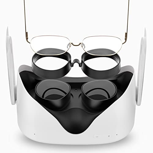 SUPERUS VR Linsenschutz Kompatibel mit Oculus/Meta Quest 2 Brillenträger - Silikon Brille Abstandshalter VR-Zubehör Schützt VR-Objektive vor Kratzern auf der Brille (Schwarz)