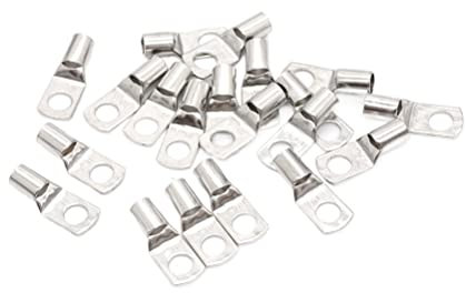 Fjy-Connect,Bitte überprüfen Sie die Größe vor dem 20 STÜCKE SC6-5/6 M4/M5/M6/M8 4mm2 6mm2 10/16/25mm2 35/50mm2 4mm 5mm 6mm 8mm Bolzenloch Verzinnte Kupferkabelschuhe Batterieklemme