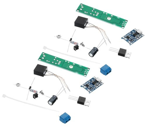 PATIKIL Trasformatore Aumento Alta Tensione Set 2 Set DC 3-5V Passo-Passo Modulo Tensione Generatore Trasformatore con Ricarica Pannello per Esperimento Scientifico Nero
