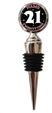 Personalised 21st Birthday Wine Bottle Stopper Sealer Plug Polished Metal Keepsake Gift R105