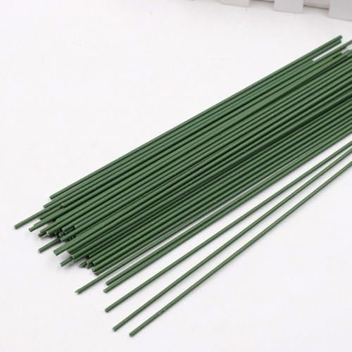 Blumendraht 10/20/30 Stück Durchmesser 2 mm dunkelgrüner, mit Papier umwickelter Blumenstieldraht 16 Zoll DIY-Blumenstrauß-Stielverpackung und Bastel-Kunstblumendekor Gartendraht (Color : Green 40cm