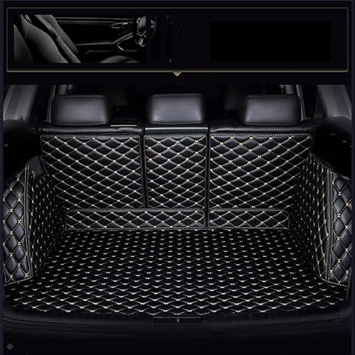 Auto Leder Kofferraummatte für BMW X1 U11 Hybrid iX1 U11 EV 2022 2023 2024,Kofferraumschutz Kofferraumwanne Cargo Teppich Kratzfest rutschfest Innenraum ZubehöR,Black-beigestyle