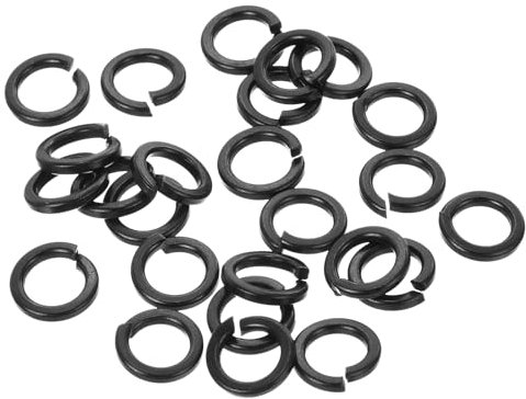 QUARKZMAN Rondelle de Blocage Fendue, M6 Rondelle de Blocage à Ressort en Acier Inoxydable 304 25Pcs, Noir