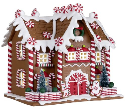 Christmas Paradise LED Lebkuchenhaus 23cm Weihnachtliche Dekoration Pfefferkuchenhaus Braun