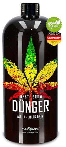 MacFlowers® Best Grow Cannabis Dünger für Cannabispflanzen | Starter-Set | Wachstumsphase und Blütephase | Booster für reiche Ernte | Hanfpflanze | 100% Natur Organischer Dünger