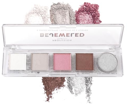 Profusion Cosmetics Mini Essentials 5 Shades Eyeshadow Palette Features Richly Pigmented Colors with Travel-Friendly Design and Crease-Free Formula - Bejewelled