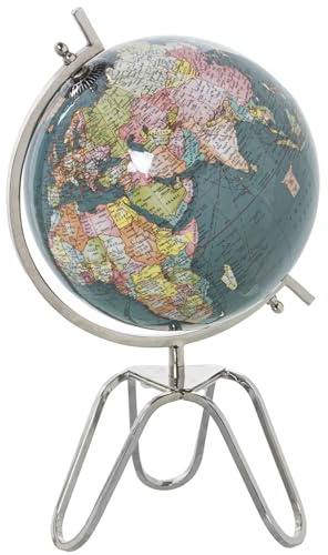 GLOBO TERRÁQUEO ø20CM AZUL OSCURO METAL SOBREMESA_°20X38CM