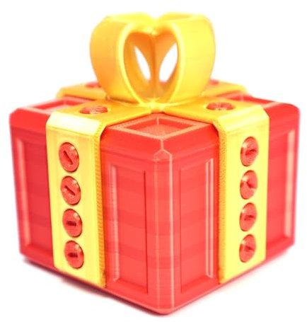 DUOCIYUAN Nervige Geschenkbox,3D-Gedruckte Geschenk Box mit Schrauben Gag Witz Spielzeug Annoying Gift Rätselbox Überraschungsgeschenkbox für Büroschreibtisch-Deko Oder zur Heimdekoration (Rot)