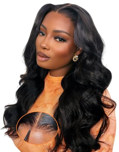 Oxeyegirl 22 Zoll 9x6 Body Wave 200% Density Echthaar Perücke Wear and Go Glueless Wig HD Lace Front Wig Human Hair Wigs For Black Women Perücken Echthaar Damen No Glue Pre Plucked Pre Cut(56cm)