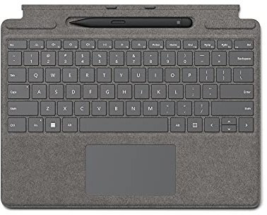 Microsoft Surface Pro Signature Keyboard with Slim Pen (for Surface Pro 8, 9, X) (QWERTY Italian) Platinum (Refurbished)