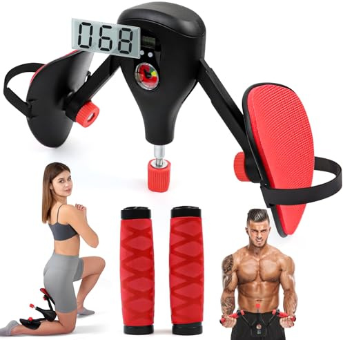 Attrezzo Interno Coscia 15-35 KG Adjustable Resistance, Allenatore per Pavimento Pelvico per Gambe, Thigh Trainer with Fixed Leg Straps and Replaceable Handle, Pelvic Floor Trainer per Uomini e Donne