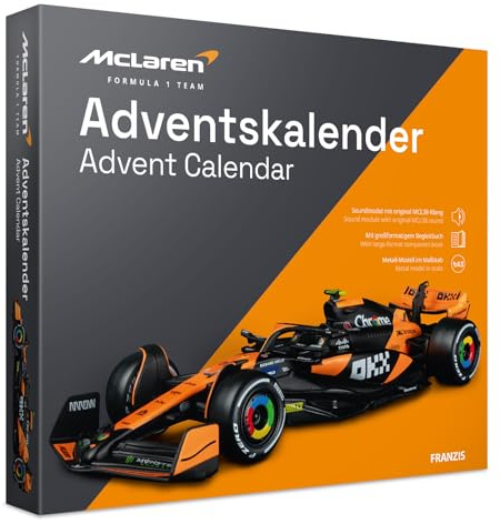 FRANZIS 67391 - McLaren Racing Adventskalender 2025, Modellbausatz 1:43