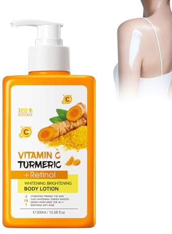Crème Hydratante Éclaircissante À La Vitamine C & Curcuma - 300 Ml Lotion Corporelle Naturelle Au Curcuma - Lotion Corporelle Au Curcuma Et À La Vitamine C