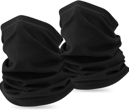 HASAGEI Winddichter Fleece-Schlauchschal für Damen und Herren zum Laufen, Skifahren, Joggen, Radfahren, Snowboarden, Motorradfahren, Outdoor-Sport (Schwarz + Schwarz)