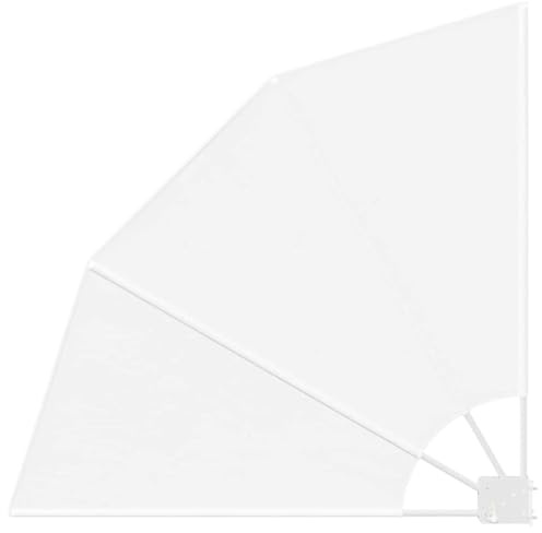 vidaXL Pantalla de privacidad para balcón Blanca 115 x 115 cm, Tela de poliéster Resistente a los UV, con Marco de Acero Revestido en Polvo. Sombra en Forma de Abanico Plegable para jardín y terraza