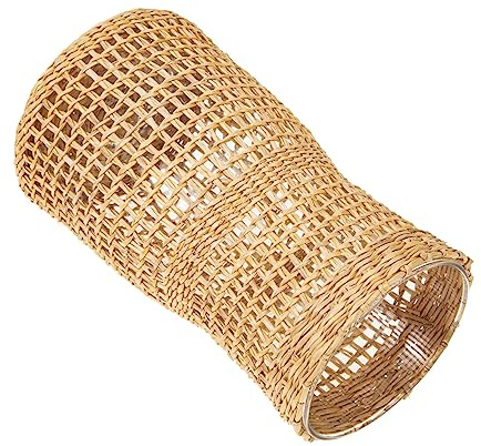 Mobestech Jarrón De Ratán Soporte Único para Flores Jarrón Decorativo De Vidrio De Ratán para Arreglos Secos El Hogar Oficina para Salas De Estar o Mesas De Centro