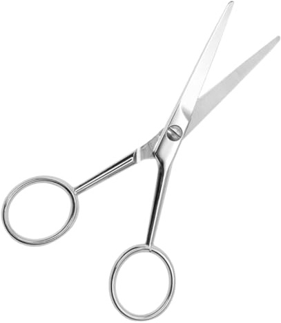 Gatuida Forbici Cosmetiche Per Rifinire La Barba in Acciaio, Forbici Piccole Antiscivolo Punta Dentata Per Barba, Del Naso e Sopracciglia Uomo, Toelettatura Personale Da Bagno