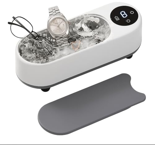 Treaty Ultrasonic Jewelry Cleaner – Professional Deep Cleaning Machine for Rings, Necklaces, Glasses & Watches – Large Stainless Steel Tank, Quiet Motor, Gift-Ready Design