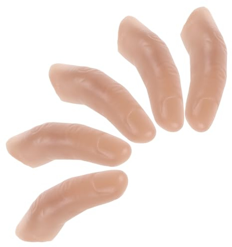 FRCOLOR 5 Pièces Lot de Faux Doigts Réalistes pour Tours Extensions Longues Accessoires Polyvalents pour Cosplay Maquillage Scénique et Aides pour Personnes Handicapées