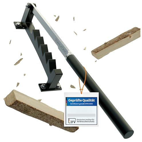 STAHLKÖNIG® Holzspalter Manuell - Anzündholz Spalter zum Holz Spalten | Galvanisierte Klinge statt Lack: bleibt scharf, rostfrei & langlebig. Anmachholz Spalter, Wandmontage, Weichholz bis 35 cm.